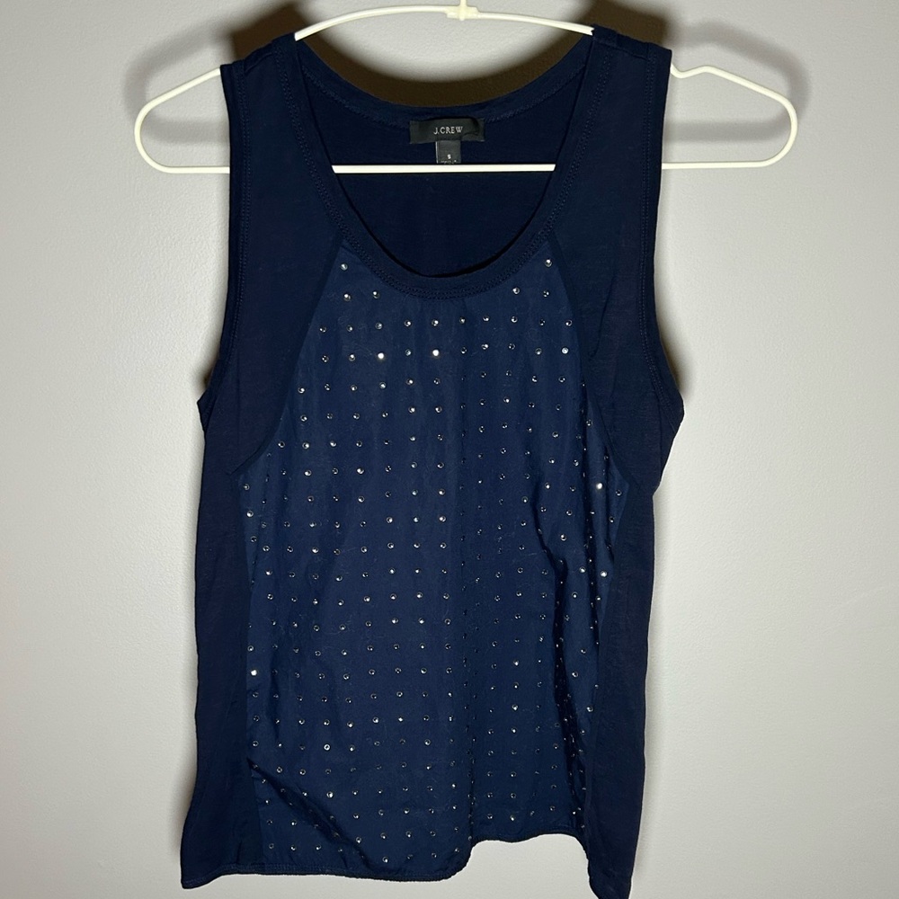 Inset embellished tank top